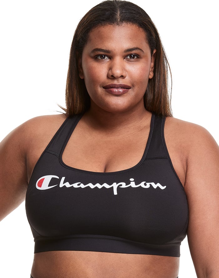 Champion Dame Sport Bh Sort - Plus The Absolute Workout Script Logo - Danmark CAH-621093